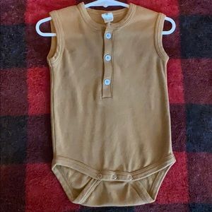 Sleeveless Henley bodysuit
